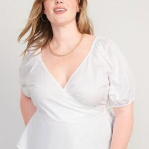 Old Navy Puff Sleeved Wrap Blouse Short Sleeved - Size XXL